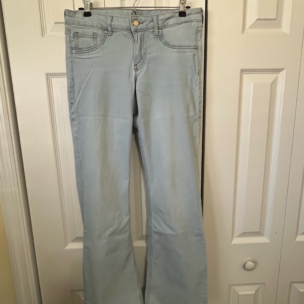 Light Blue Boot Cut Jeans with Subtle Stretch